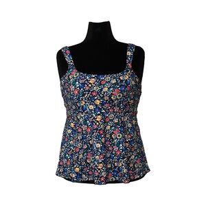 NWOT Lands' End Blue Floral Tankini Swim Top